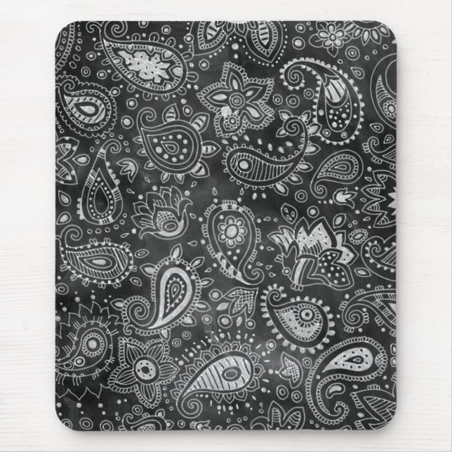 Chalkboard Paisley Mouse Mat (Front)