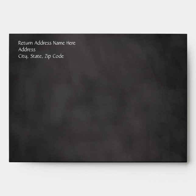 Chalkboard Palm Tree Beach Wedding Envelope (Front)