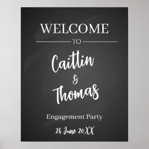 Chalkboard Party Sign Poster   Rustic Printable We