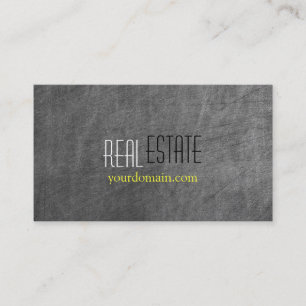 Chalkboard Pattern Grey Yellow Agent Business Card