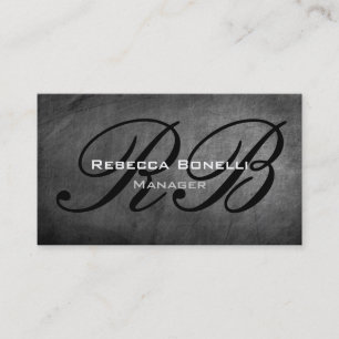 Chalkboard Pattern Monogram Manager Business Card