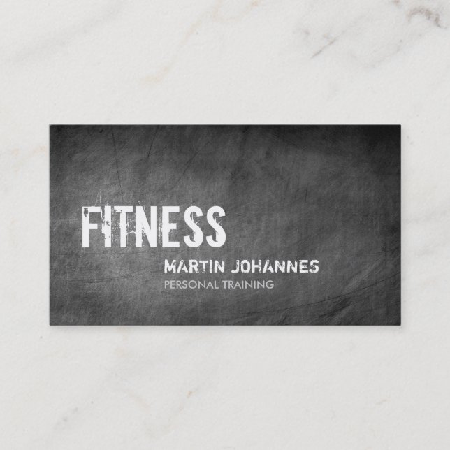 Chalkboard Pattern Personal Trainer Business Card (Front)