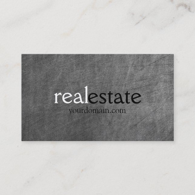 Chalkboard Pattern Real Estate Agent Business Card (Front)
