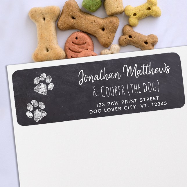 Chalkboard Paw Print Moving Return Address Label (Creator Uploaded)