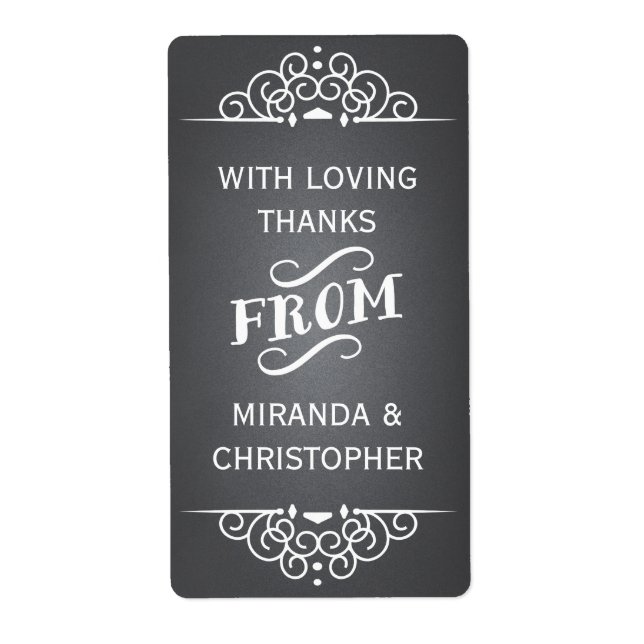 Chalkboard Personalised Thank You Favour Labels (Front)