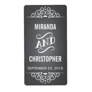 Chalkboard Personalised Wedding Favour Labels