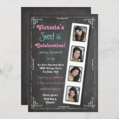 Chalkboard Photo Booth Party Invitations (Front/Back)