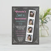 Chalkboard Photo Booth Party Invitations (Standing Front)