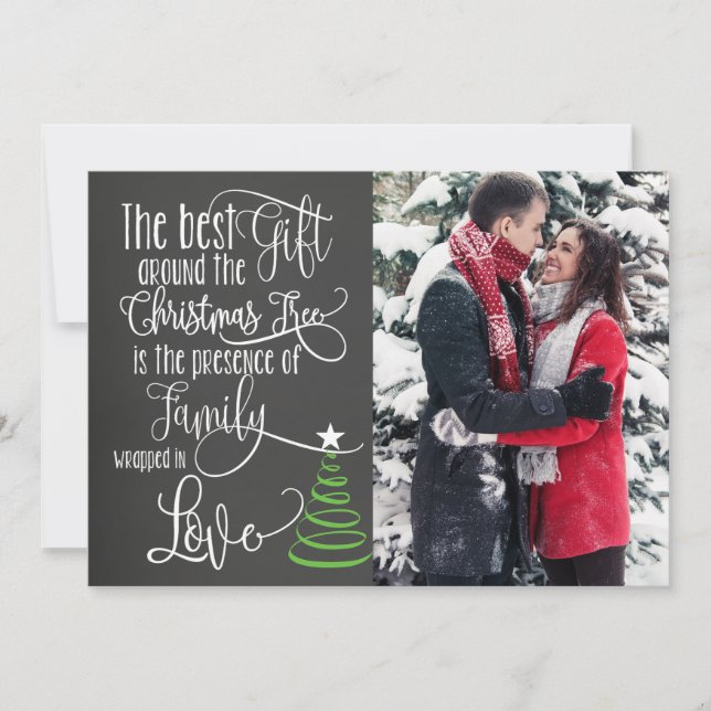 Chalkboard Photo Christmas Card (Front)