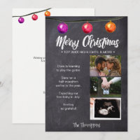 Chalkboard Photo Christmas Pregnancy Announcement