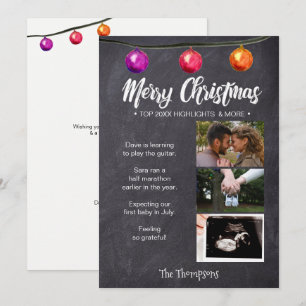 Chalkboard Photo Christmas Pregnancy Announcement