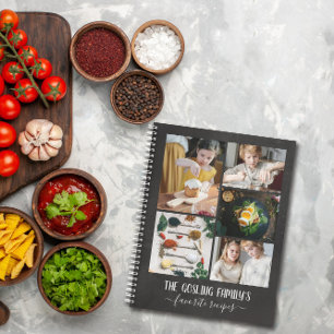 Chalkboard Photo Collage Family Recipes Notebook