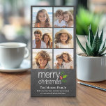 Chalkboard Photo Collage Merry Christmas Holly Holiday Card<br><div class="desc">A simple and modern design that highlights your photos. If you have any problems with your picture or text,  click on the customise button and you will be able to move things around and make changes.</div>