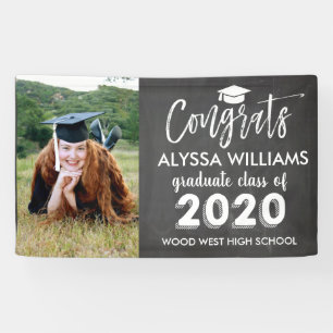 Chalkboard Photo Custom Graduate 2020 Graduation Banner