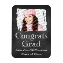 Chalkboard Photo Graduation Magnet