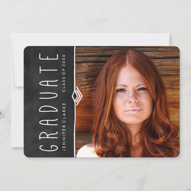 CHALKBOARD PHOTO GRADUATION PARTY INVITATION (Front)