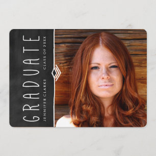 CHALKBOARD PHOTO GRADUATION PARTY INVITATION