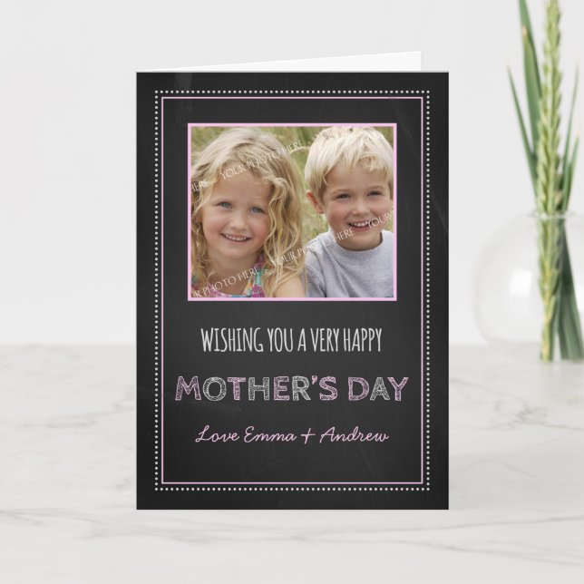 Chalkboard Photo Happy Mother's Day Card (Front)