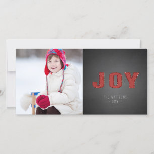 Chalkboard Photo Holiday Greeting Red Joy