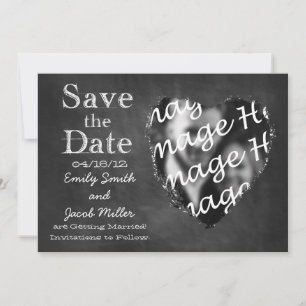 Chalkboard Photo Save the Date Wedding Invitations