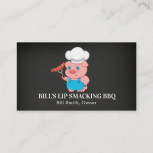 Chalkboard Pig Barbecue Pork Business Card