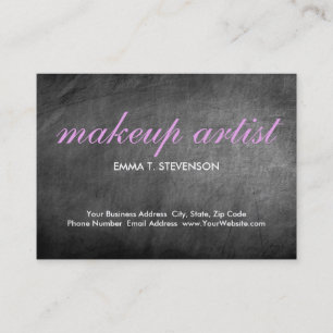 Chalkboard Pink Stylish Plain Makeup Artist Business Card