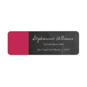 Chalkboard Pink Wedding Return Label