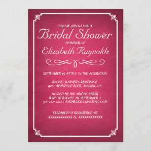 Chalkboard Pink & White Bridal Shower Invitations