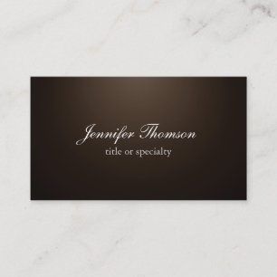 Chalkboard Plain Sepia Brown Classical Handwriting Business Card