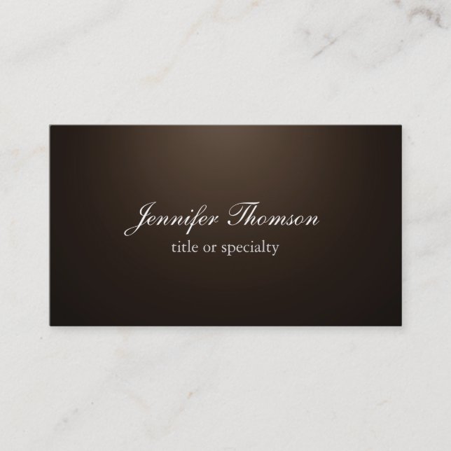 Chalkboard Plain Sepia Brown Classical Handwriting Business Card (Front)