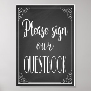 Chalkboard Please sign our guest book print