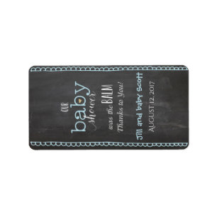 Chalkboard Posh Baby Shower Lip Balm Label
