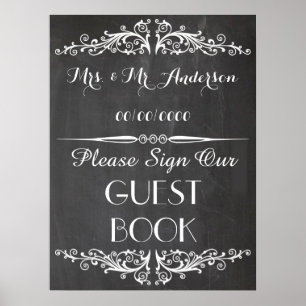 chalkboard poster ,wedding guestbook poster