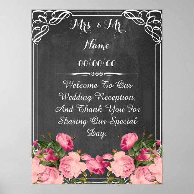 chalkboard poster ,wedding poster (Front)