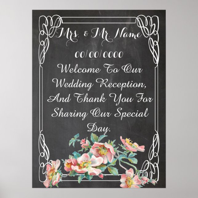 chalkboard poster ,wedding poster (Front)