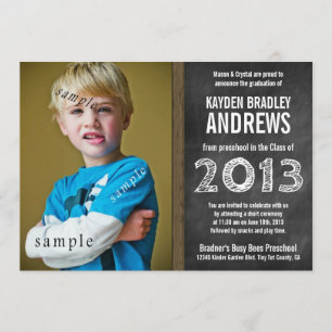 Chalkboard Preschool Grad see description for 2014 Invitation