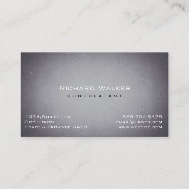 Chalkboard Professional elegant Black Board Simple Business Card (Front)