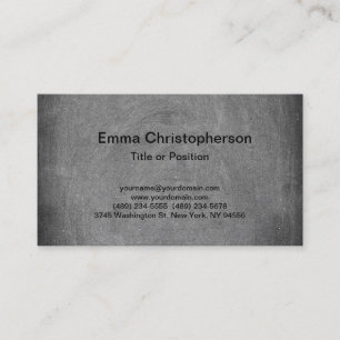 Chalkboard Professional Grey Plain Modern Stylish Business Card
