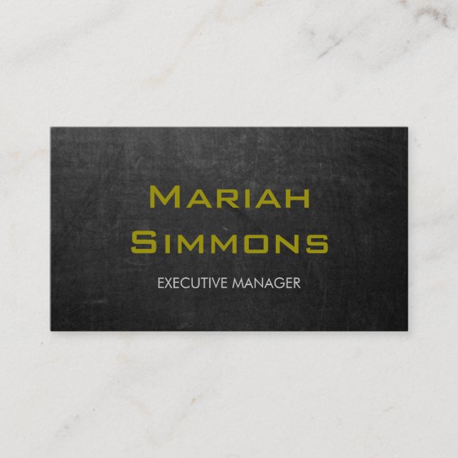 Chalkboard Professional White Contemporary Manager Business Card (Front)