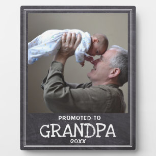 Chalkboard Promoted To Grandpa New Grandfather Plaque