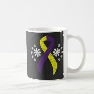 Chalkboard Purple and Yellow Awareness Ribbon Coffee Mug