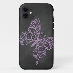Chalkboard Purple Butterfly iPhone 5 Case-Mate ID iPhone 11 Case