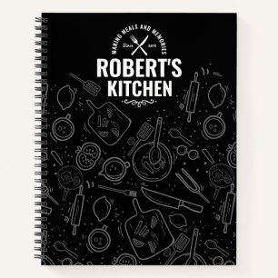 Chalkboard Recipe Journal   Custom Name