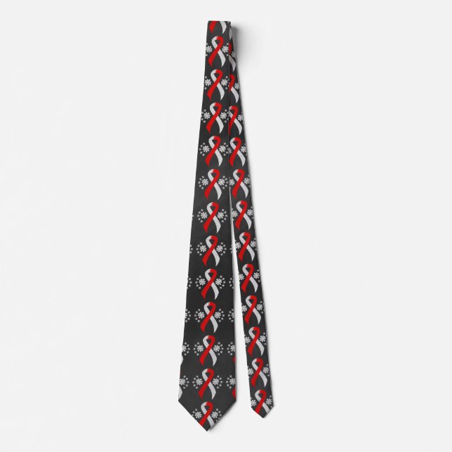 Chalkboard Red and White Ribbon Tie (Front)