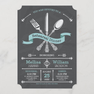 Chalkboard Rehearsal Dinner Invitation