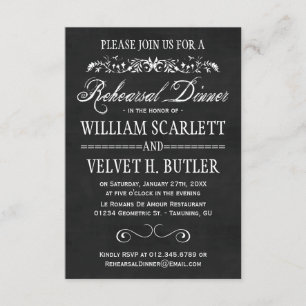 Chalkboard Rehearsal Dinner Invitations