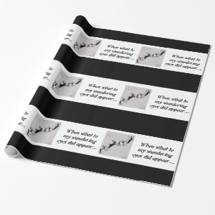 Chalkboard- Reindeer - Black / White Wrapping Paper