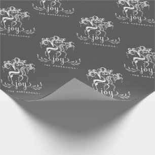 Chalkboard Reindeer Joy Christmas Holiday Wrapping Paper