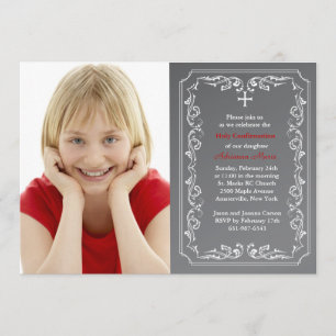 Chalkboard Religious Photo Invitation