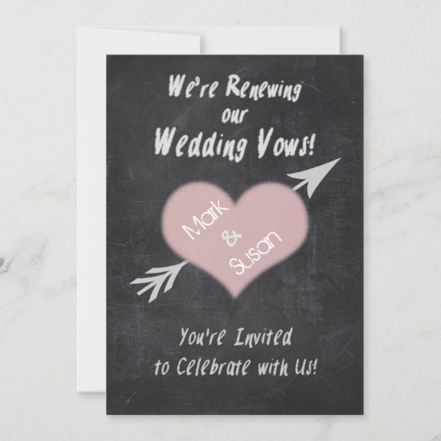 CHALKBOARD RENEWING WEDDING VOWS INVITATION (Front)